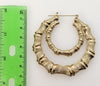 Plated 47mm Bamboo Style Hoop Earring
