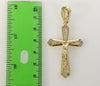 Plated Cross 4mm 14K Diamond Cut Figaro Chain Necklace