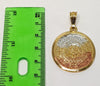 Plated Tri-Color Aztec Calendar 5mm Figaro Chain Necklace