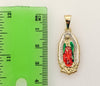 Plated Multicolor Virgin Mary 3mm Figaro Chain Necklace