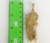 Plated Large Saint Jude 4mm 14K Diamond Cut Figaro Chain Necklace