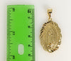 Plated Virgin Mary 4mm 14K Diamond Cut Figaro Chain Necklace