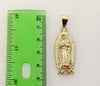 Plated Virgin Mary 5mm Figaro Chain Necklace