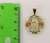 Plated Tri-Color Virgin Mary 3mm Cuban Chain Necklace