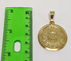 Plated Aztec Calendar 4mm Figaro Chain Necklace