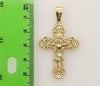 Plated Cross 4mm Figaro Chain Necklace