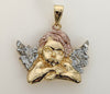 Plated Tri-Color Large Angel Pendant