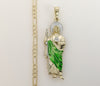 Plated Large Multicolor Saint Jude 4mm 14K Diamond Figaro Chain Necklace