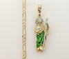Plated Multicolor Saint Jude 4mm Figaro Chain Necklace