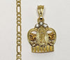 Plated Virgin Mary 4mm Figaro Chain Necklace