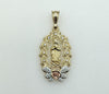 Plated Tri-Color Virgin Mary Pendant