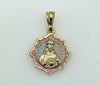 Plated Tri-Color Sacred Heart of Jesus Pendant