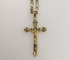 Plated Cross 3mm Figaro Chain Necklace