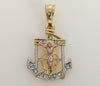 Plated Tri-Color Anchor Cross Pendant
