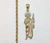 Plated Tri-Color Saint Jude 4mm Rope/Braided Chain Necklace