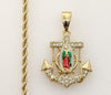 Plated Multicolor Virgin Mary 2mm Rope/Braided Chain Necklace