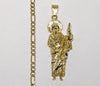 Plated Saint Jude 4mm Figaro Chain Necklace