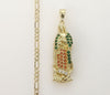 Plated Virgin Mary 4mm Figaro Chain Necklace