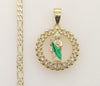 Plated Multicolor Saint Jude 3mm Figaro Chain Necklace