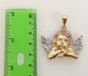 Plated Tri-Color Large Angel Pendant