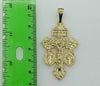 Plated Cross 5mm Figaro Chain Necklace