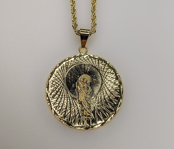 Plated Saint Jude 3mm Rope/Braided Chain Necklace