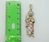 Plated Large Tri-Color Saint Jude 3mm Figaro Chain Necklace