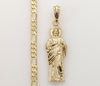 Plated Saint Jude 5mm Figaro Chain Necklace