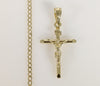 Plated Small Cross 3mm Cuban Chain Necklace