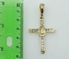 Plated Cross Virgin Mary 4mm Figaro Chain Necklace