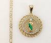 Plated Multicolor Saint Jude 3mm Figaro Chain Necklace