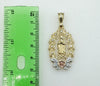 Plated Tri-Color Virgin Mary 2mm Rope/Braided Chain Necklace