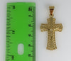 Plated Cross 4mm 14K Diamond Figaro Chain Necklace