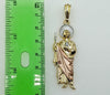 Plated Large Tri-Color Saint Jude 5mm Figaro Chain Necklace