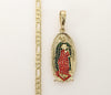 Plated Virgin Mary 5mm Figaro Chain Necklace
