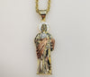 Gold plated Saint Jude necklace pendant | Patron Saint of Lost Causes