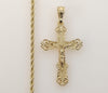 Plated Cross 3mm Rope/Braided Chain Necklace