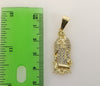 Plated Virgin Mary 5mm Figaro Chain Necklace