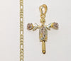 Plated Tri-Color Virgin Mary 3mm Figaro Chain Necklace