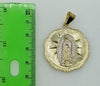 Plated Tri-Color Virgin Mary 4mm Figaro Chain Necklace