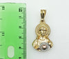 Plated Tri-Color Sacred Heart of Jesus 4mm 14K Diamond Figaro Chain Necklace