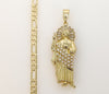 Plated Saint Jude 5mm Figaro Chain Necklace