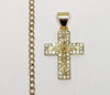 Plated Dainty Cross 3mm Cuban Chain Necklace