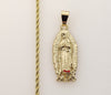 Plated Virgin Mary 2mm Rope/Braided Chain Necklace