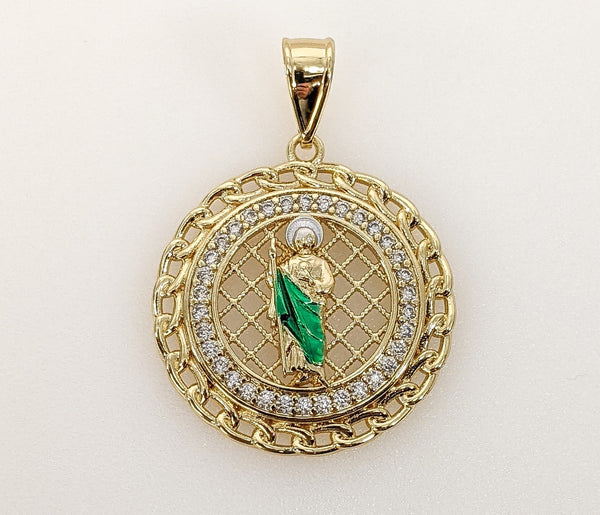 Plated Multicolor Saint Jude Thaddaeus Pendant