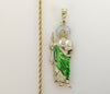 Plated Large Multicolor Saint Jude 3mm Rope/Braided Chain Necklace