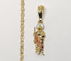 Plated Dainty Tri-Color Saint Jude 3mm Star Chain Necklace