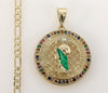 Plated Multicolor Saint Jude 4mm Figaro Chain Necklace