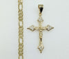 Plated Cross 5mm Figaro Chain Necklace