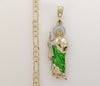 Plated Medium Multicolor Saint Jude 4mm 14K Diamond Figaro Chain Necklace